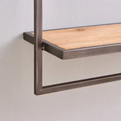 17" X 7.9" Floating Industrial Wood Wall Shelf With Metal Towel Bar Black - Danya B. 15 17" X 7.9" Floating Industrial Wood Wall Shelf With Metal Towel Bar Black - Danya B. -WorkHaven Sales Shop GUEST 623ca22c d6d2 4dc4 b7b5 87292121d304