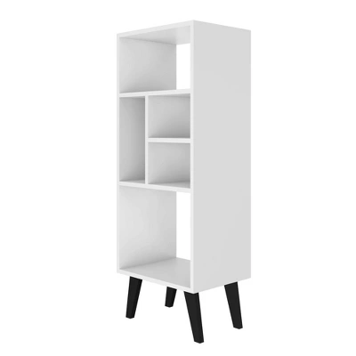 42.32" Mid-High Warren Bookshelf White/Black - Manhattan Comfort 1 42.32" Mid-High Warren Bookshelf White/Black - Manhattan Comfort