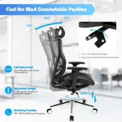 Costway Ergonomic Office Chair High-Back Mesh Chair W/Adjustable Lumbar Support 14 Costway Ergonomic Office Chair High-Back Mesh Chair W/Adjustable Lumbar Support -WorkHaven Sales Shop GUEST 625eac8b 57c3 4d85 a154 4a5a8e0f20d2