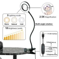 LEIBOU Professional 36 Inch Vented And Foldable Manicure Table With Magnifier Lamp, Dust Collector, Sponge, And Polish Carrying Bag, Black Flower -WorkHaven Sales Shop GUEST 62820963 4c27 4fcd a61b d48dae85a83f