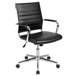 Emma And Oliver Mid-Back LeatherSoft Ribbed Executive Swivel Office Chair - Desk Chair -WorkHaven Sales Shop GUEST 63006d42 19cc 413e aae8 00668a972637