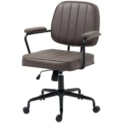 Vinsetto Home Office Chair, Microfiber Computer Desk Chair With Swivel Wheels, Adjustable Height, And Tilt Function, Light Brown -WorkHaven Sales Shop GUEST 636b14bb 3a5c 493d a14b 40b2c6ce3e28