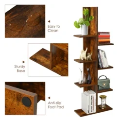 Tangkula Modern Multi-Layer Bookshelf Floor Standing Bookcase W/Anti-fall Device Storage Rack For Home Office Rustic -WorkHaven Sales Shop GUEST 6393b700 4b8b 4c86 8f8a 70d36a76371c