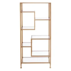 68" Jamel Metal Glass Asymmetrical Etagere Bookcase Gold - Aiden Lane 10 68" Jamel Metal Glass Asymmetrical Etagere Bookcase Gold - Aiden Lane -WorkHaven Sales Shop GUEST 639e6d34 44a4 411a 9718 49c5b9ecfe72