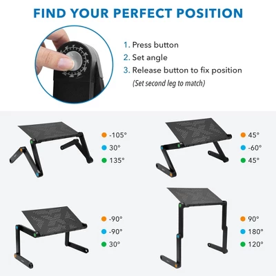 Mount-It! Adjustable Laptop Stand | Portable Standing Desk | Large Size Aluminum Bed Lap Tray Lightweight And Multi-Functional For Work, School & Home 7 Mount-It! Adjustable Laptop Stand | Portable Standing Desk | Large Size Aluminum Bed Lap Tray Lightweight And Multi-Functional For Work, School & Home - Image 7