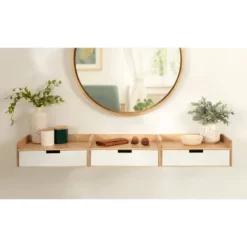 18" X 7" Kitt Floating Side Table Shelf White/Natural - Kate & Laurel All Things Decor -WorkHaven Sales Shop GUEST 64aa314b c0aa 43d4 906a eb955c7f4a3d