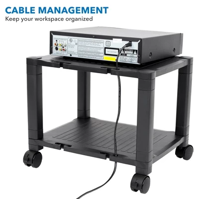Mount-It! Under Desk Printer Stand With Wheels | Height Adjustable With 4 Swivel Wheels, Cable Management, Low Rolling, Mobile Printer Cart | 2 Tier 4 Mount-It! Under Desk Printer Stand With Wheels | Height Adjustable With 4 Swivel Wheels, Cable Management, Low Rolling, Mobile Printer Cart | 2 Tier - Image 4