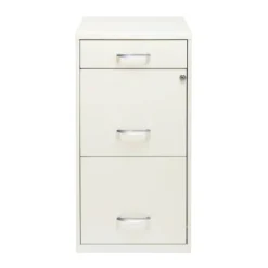 Space Solutions 3 Drawer Letter Width Vertical File Cabinet With Pencil Drawer Pearl White