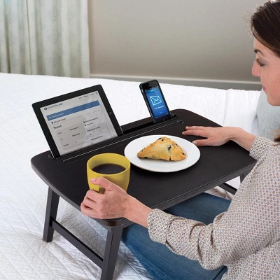 BirdRock Home Portable Sit Or Stand Desk With Storage Drawer And Media Slot - Espresso 1 BirdRock Home Portable Sit Or Stand Desk With Storage Drawer And Media Slot - Espresso