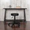 Emma And Oliver Black Adjustable Doctors Stool On Wheels With Ergonomic Molded Seat