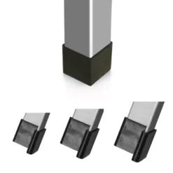 Unique Bargains Rubber L-Shaped Iron Leg Furniture Foot Covers 1.7" X 1.7" X 1.14" 10 Pcs Black