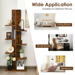 Tangkula Modern Multi-Layer Bookshelf Floor Standing Bookcase W/Anti-fall Device Storage Rack For Home Office Rustic -WorkHaven Sales Shop GUEST 67747316 a8db 45ef 83da 9efc97cee25c