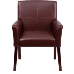 Emma And Oliver Leather Executive Side Reception Chair With Mahogany Legs -WorkHaven Sales Shop GUEST 6788b906 ce2e 4cf7 b629 3a59bc458ddb