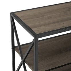 Modern Industrial X Frame Metal And Wood Media Bookshelf - Saracina Home -WorkHaven Sales Shop GUEST 679c835e 1c70 43ee 9683 1e0a83265bd8