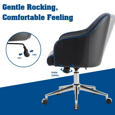 Costway Office Chair Swivel Adjustable Height W/ Massage Lumbar Support Blue 7 Costway Office Chair Swivel Adjustable Height W/ Massage Lumbar Support Blue - Image 7