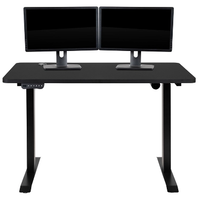 Flash Furniture 48" Wide Black Electric Height Adjustable Standing Desk With Designer Armless White Ribbed Swivel Task Office Chair 10 Flash Furniture 48" Wide Black Electric Height Adjustable Standing Desk With Designer Armless White Ribbed Swivel Task Office Chair - Image 10