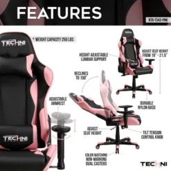 Ergonomic High Back Racer Style PC Gaming Chair Pink - Techni Sport 15 Ergonomic High Back Racer Style PC Gaming Chair Pink - Techni Sport -WorkHaven Sales Shop GUEST 67f2af34 906e 4a89 86e7 ed3347772e31
