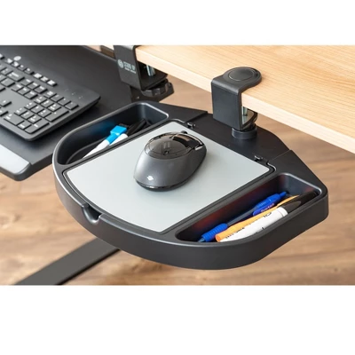 Stand Up Desk Store Clamp On 360 Degrees Swivel Out Mouse Tray With Storage For Desks And Tables Up To 1.5" Thick 2 Stand Up Desk Store Clamp On 360 Degrees Swivel Out Mouse Tray With Storage For Desks And Tables Up To 1.5" Thick - Image 2