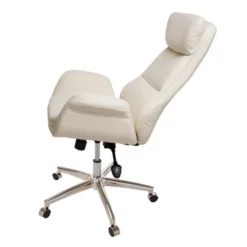 Mid Century Modern Bonded Leather Gaslift Adjustable Swivel Office Chair Cream - Glitzhome -WorkHaven Sales Shop GUEST 692589e6 40a6 4092 8a88 be37cfce08ce
