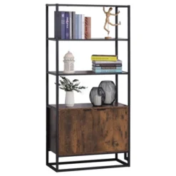 HOMCOM Shelves For Storage, Cabinet Bookcase With 3 Open Shelf, Tall Organizer Multifunctional Rack For Living Room -WorkHaven Sales Shop GUEST 69bc81d5 3097 4158 8e18 7eea43be98d1