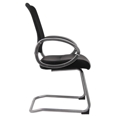 Mesh Back With Pewter Finish Guest Chair Black - Boss Office Products 3 Mesh Back With Pewter Finish Guest Chair Black - Boss Office Products - Image 3