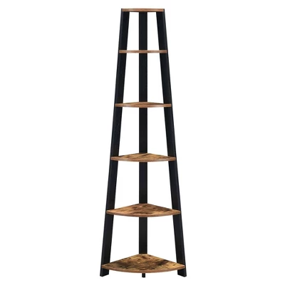 71" Newport 5 Tier Corner Bookshelf - Breighton Home 9 71" Newport 5 Tier Corner Bookshelf - Breighton Home - Image 9