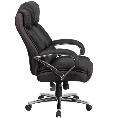 Flash Furniture HERCULES Series Big & Tall 500 Lb. Rated Black LeatherSoft Executive Swivel Ergonomic Office Chair With Chrome Base And Arms 2 Flash Furniture HERCULES Series Big & Tall 500 Lb. Rated Black LeatherSoft Executive Swivel Ergonomic Office Chair With Chrome Base And Arms - Image 2