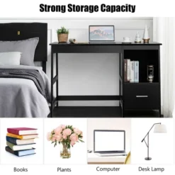Costway 47.5'' Computer Desk Trestle Desk Writing Study Workstation W/ 2 Drawers -WorkHaven Sales Shop GUEST 6bac7dab 04d2 4a26 82f9 6f9817b1c404