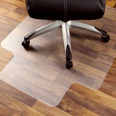 Polycarbonate Chair Mat For Hard Floors Lipped Clear - Floortex 1 Polycarbonate Chair Mat For Hard Floors Lipped Clear - Floortex