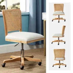 Crisolina Office Task Chair With Rattan Back Height-adjustable Computer Desk Chair Swivel | Karat Home-Linen 15 Crisolina Office Task Chair With Rattan Back Height-adjustable Computer Desk Chair Swivel | Karat Home-Linen -WorkHaven Sales Shop GUEST 6d2219a0 7b56 49f5 9119 9d48754dc35e