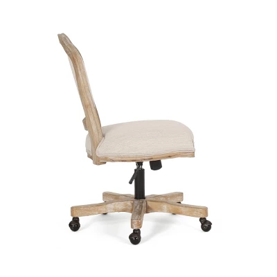 Scilley French Country Upholstered Swivel Office Chair - Christopher Knight Home 5 Scilley French Country Upholstered Swivel Office Chair - Christopher Knight Home - Image 5