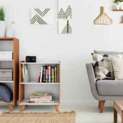 Morgan Mid-Century 2 Shelf Bookcase Wood/White - Humble Crew 13 Morgan Mid-Century 2 Shelf Bookcase Wood/White - Humble Crew -WorkHaven Sales Shop GUEST 6f3c98dc 17a2 44ea 8347 c92366b091f9