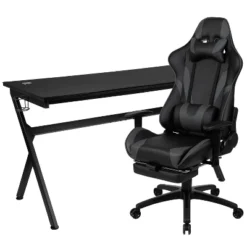 Flash Furniture Gaming Desk And Footrest Reclining Gaming Chair Set - Cup Holder/Headphone Hook/Removable Mouse Pad Top/Wire Management -WorkHaven Sales Shop GUEST 6f5a5a4b 24c5 4368 b0e3 921e8b3e9038