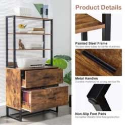 Costway 2 Drawer Vertical File Cabinet W/Lock & Bookshelf, Letter Size Filing Cabinet -WorkHaven Sales Shop GUEST 6fc8540a 808d 48ce 9edd 02555d3bdb7c