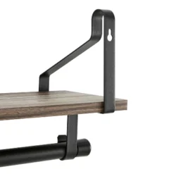 6 Hook Amelia Wall Shelf With Hanging Rod Black/Rustic - Danya B. 10 6 Hook Amelia Wall Shelf With Hanging Rod Black/Rustic - Danya B. -WorkHaven Sales Shop GUEST 70a62b8e e15c 4dc8 99e4 a7adcb4dca31