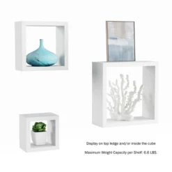 Floating Shelves- Open Cube Wall Shelf Set With Hidden Brackets, 3 Sizes To Display Décor, Photos, More- Hardware Included By Lavish Home (White) -WorkHaven Sales Shop GUEST 70e3de27 6368 4307 a9f7 a216fee8c14c