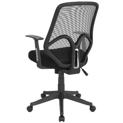 Flash Furniture Salerno Series High Back Black Mesh Office Chair With Arms 2 Flash Furniture Salerno Series High Back Black Mesh Office Chair With Arms - Image 2