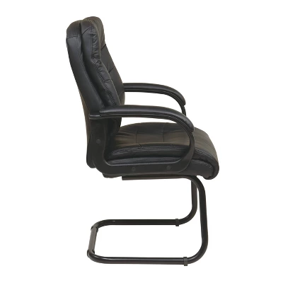 Guest Office Chair With Back Padding Black - OSP Home Furnishings 3 Guest Office Chair With Back Padding Black - OSP Home Furnishings - Image 3