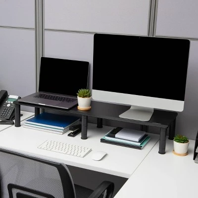 Mind Reader Large Dual Monitor Stand/Riser For Computer Screens Black 6 Mind Reader Large Dual Monitor Stand/Riser For Computer Screens Black - Image 6