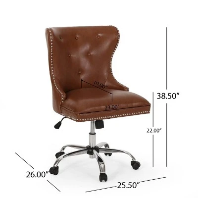 Bedell Contemporary Tufted Swivel Office Chair - Christopher Knight Home 6 Bedell Contemporary Tufted Swivel Office Chair - Christopher Knight Home - Image 6