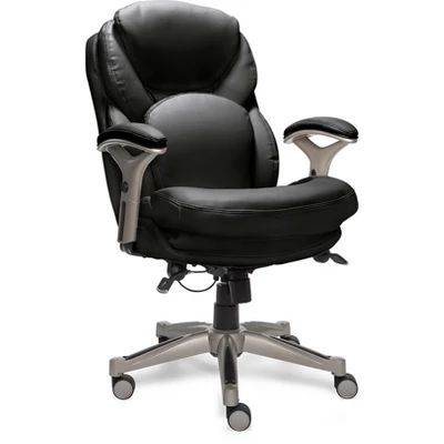 Back N Motion Health & Wellness Managers Chair Black Leather - Serta 2 Back N Motion Health & Wellness Managers Chair Black Leather - Serta - Image 2