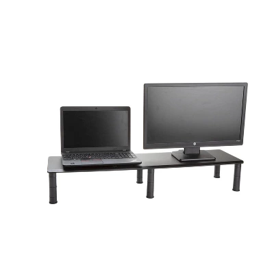 Mind Reader Large Dual Monitor Stand/Riser For Computer Screens Black 2 Mind Reader Large Dual Monitor Stand/Riser For Computer Screens Black - Image 2