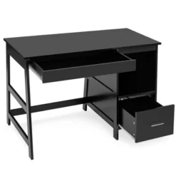 Costway 47.5'' Computer Desk Trestle Desk Writing Study Workstation W/ 2 Drawers -WorkHaven Sales Shop GUEST 732b6f15 1a7f 46ed 9e29 8b741f63de50