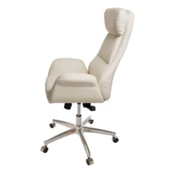 Mid Century Modern Bonded Leather Gaslift Adjustable Swivel Office Chair Cream - Glitzhome -WorkHaven Sales Shop GUEST 7342164a ff7f 41ed 9637 e9920b79f14e