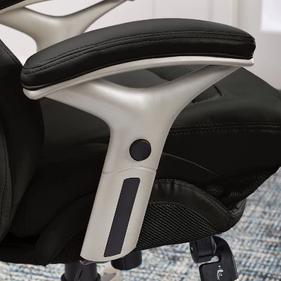 Back N Motion Health & Wellness Managers Chair Black Leather - Serta 8 Back N Motion Health & Wellness Managers Chair Black Leather - Serta - Image 8