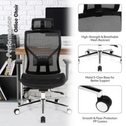 Costway Ergonomic Office Chair High-Back Mesh Chair W/Adjustable Lumbar Support 11 Costway Ergonomic Office Chair High-Back Mesh Chair W/Adjustable Lumbar Support -WorkHaven Sales Shop GUEST 74647328 76ca 47e8 af88 2795517ac313