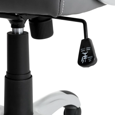 PU Leather Gaslift Adjustable Swivel Office Chair - Glitzhome 4 PU Leather Gaslift Adjustable Swivel Office Chair - Glitzhome - Image 4