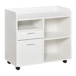 Vinsetto Filing Cabinet Printer Stand Mobile Lateral File Cabinet With 2 Drawers, 3 Open Storage Shelves For Home Office Organization, White 7 Vinsetto Filing Cabinet Printer Stand Mobile Lateral File Cabinet With 2 Drawers, 3 Open Storage Shelves For Home Office Organization, White -WorkHaven Sales Shop GUEST 7536d6e2 4741 4636 b3a3 eab0d1475d10