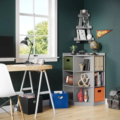 RiverRidge Home Kids' 6 Cubby With 3 Shelf Corner Cabinet - RiverRidge 5 RiverRidge Home Kids' 6 Cubby With 3 Shelf Corner Cabinet - RiverRidge - Image 5