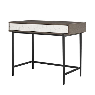 Olivia Computer Desk Gray Oak - Cosmoliving By Cosmopolitan 2 Olivia Computer Desk Gray Oak - Cosmoliving By Cosmopolitan - Image 2